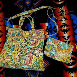 Vera Bradley purse and makeup bag set